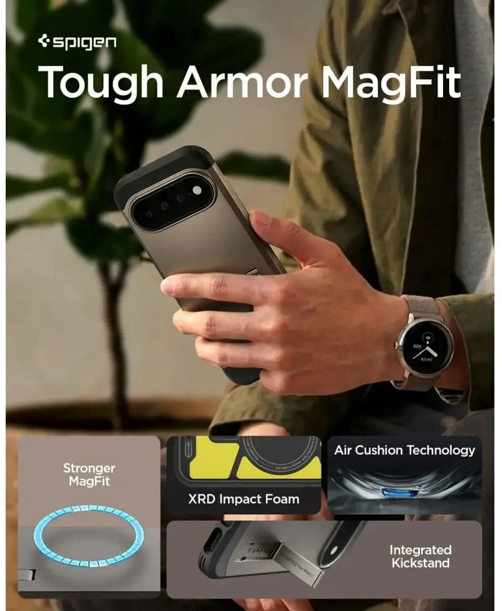 Spigen Tough Armor ACS11865 Hoesje - Google Pixel 11 Pro XL - Gunmetal