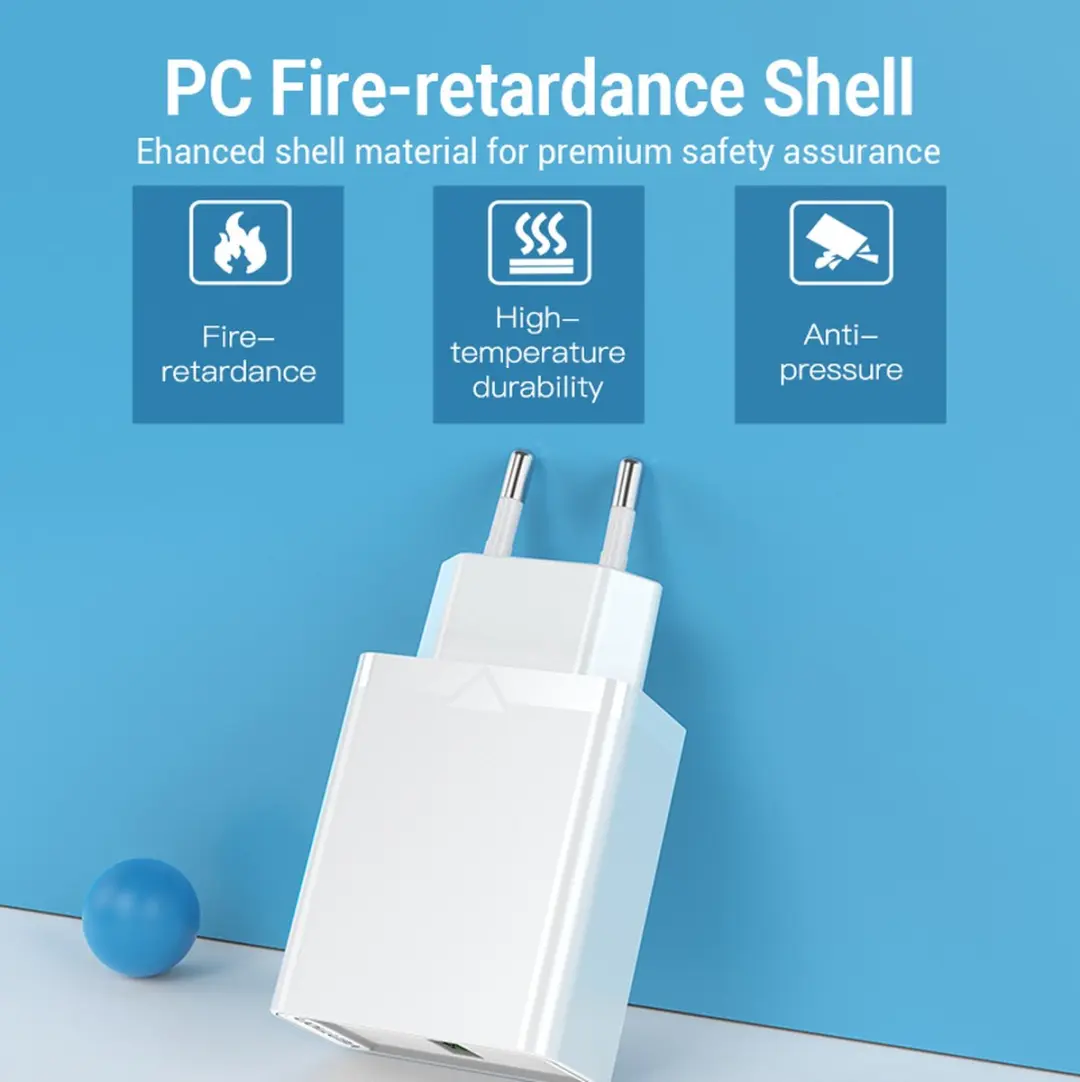 Vention FABW0-EU 1-Port USB-A Adapter 18W - Wit
