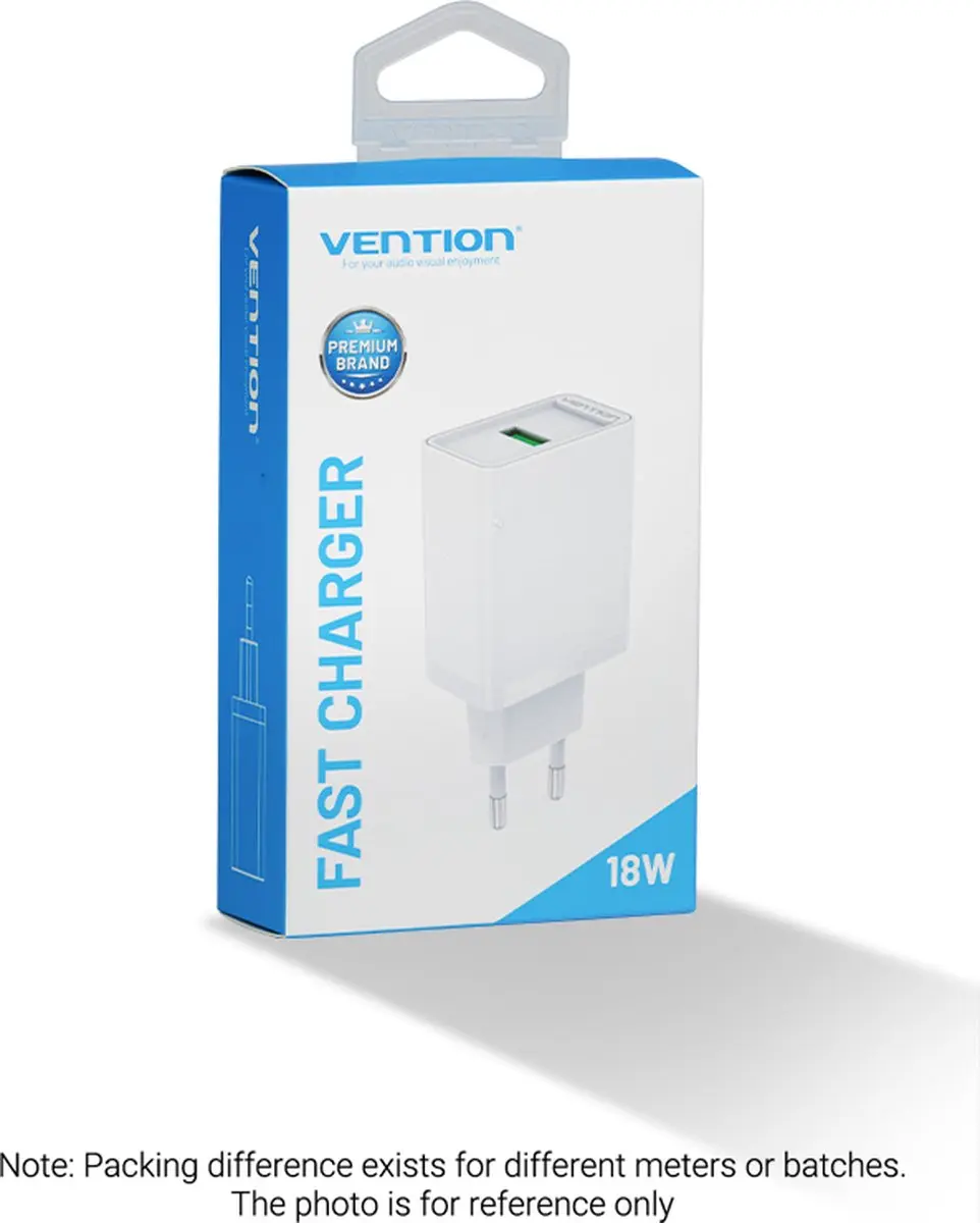 Vention FABW0-EU 1-Port USB-A Adapter 18W - Wit