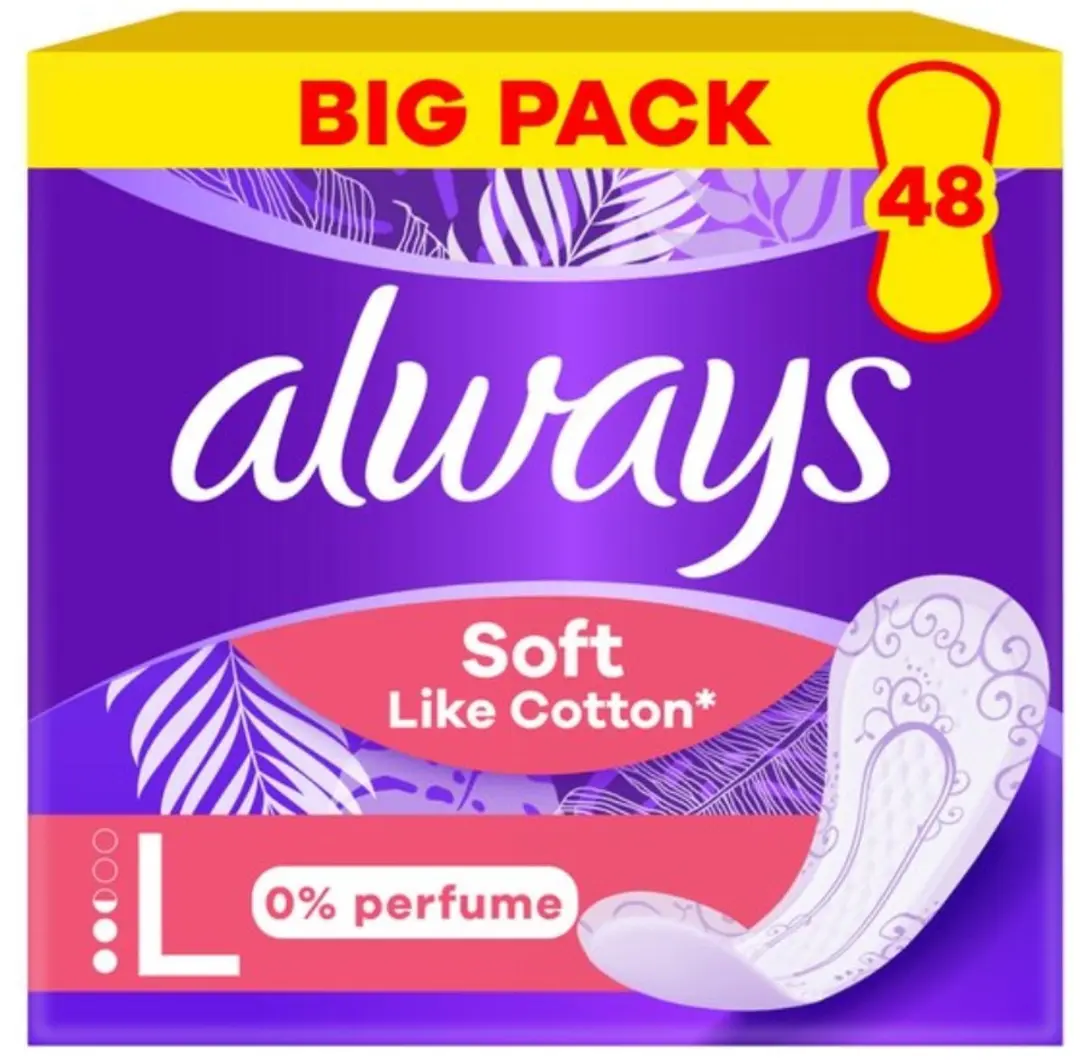 Always Soft Like Cotton Long Inlegkruisjes 0% Parfum - 240 Stuks (5x48)