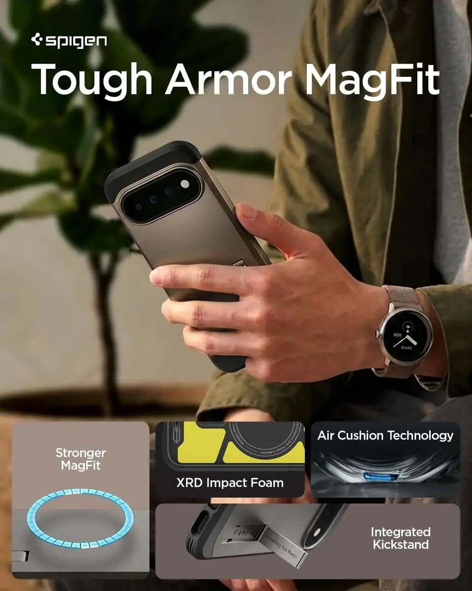 Spigen Tough Armor ACS11860 Hoesje - Google Pixel 11 Pro - Gunmetal