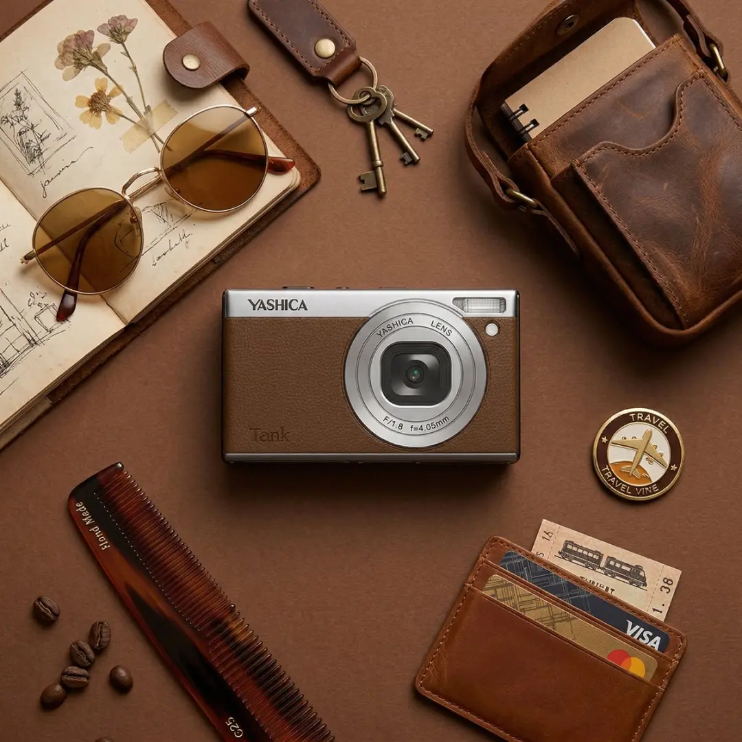Yashica Tank Compactcamera YAS-DGCMTK-BR - Bruin