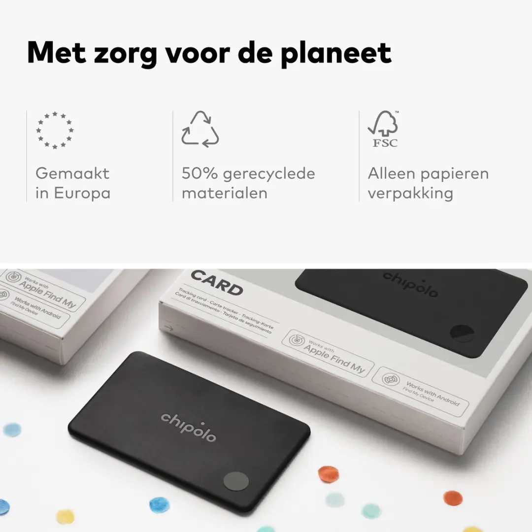 Chipolo CARD Bluetooth Wallet Tracker - 2 Stuks - 110dB - IP67 - afbeelding 6 van 6