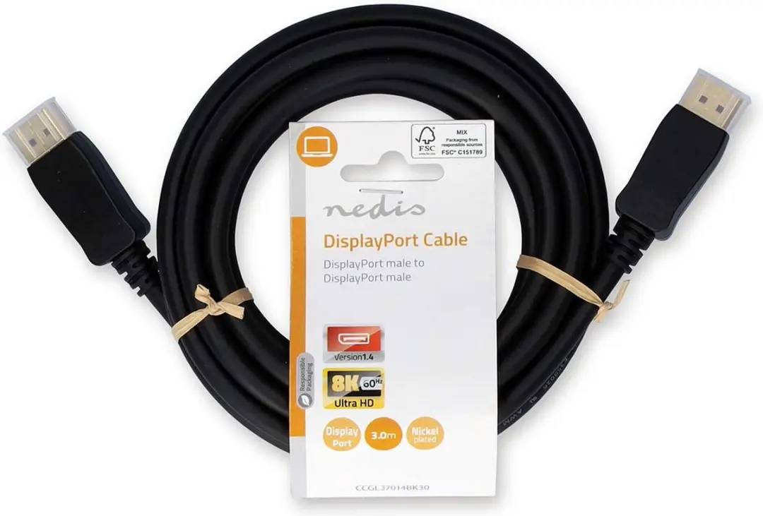 Nedis DisplayPort Kabel 8K@60Hz - 3m - Zwart