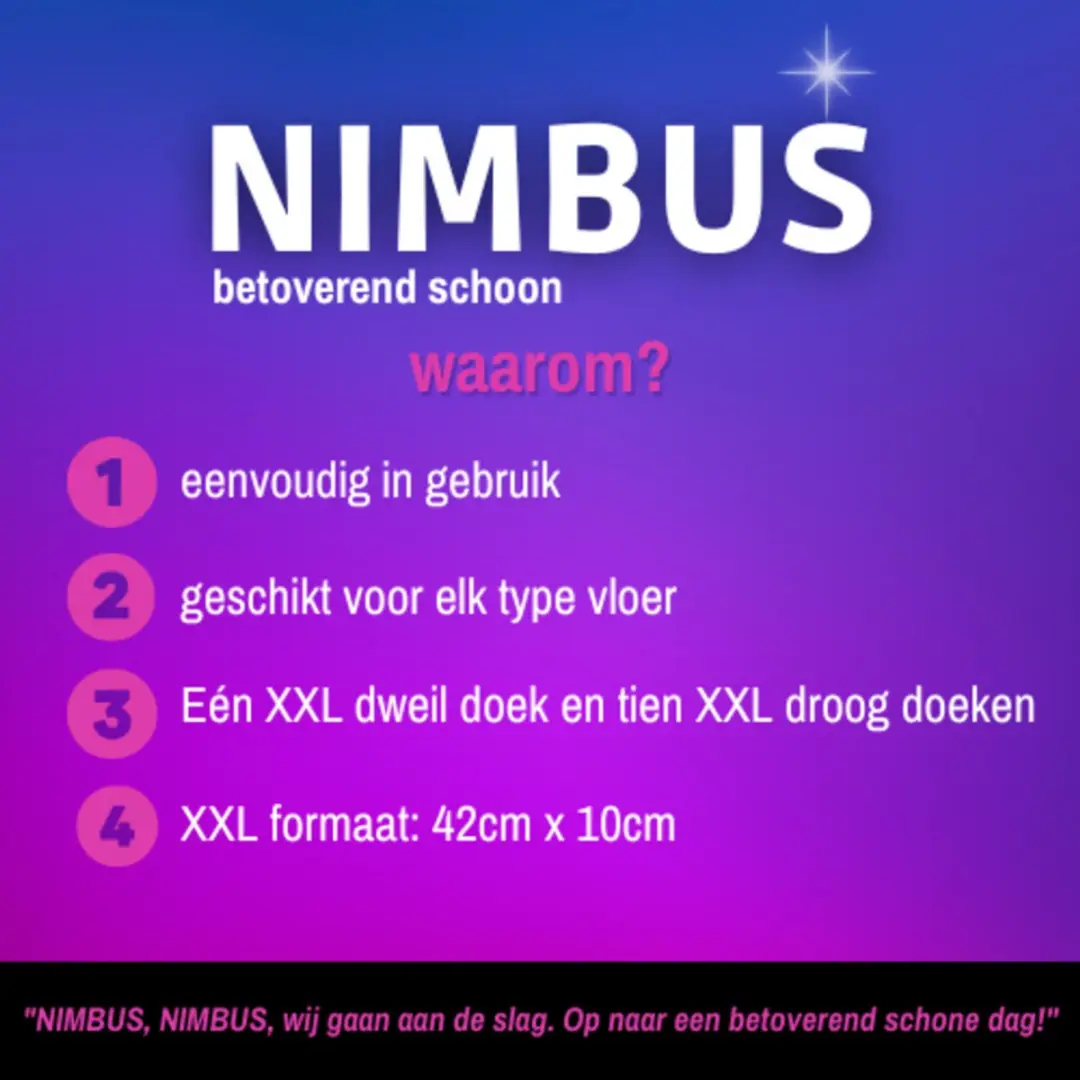 Nimbus Magic Floor Sweeper XXL N1024 Vloerwisser - 24 Stuks (11 CE) - Multicolor