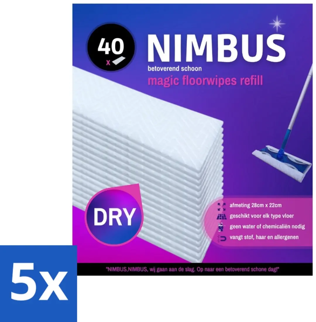 Nimbus Magic Vloerdoekjes Navulling 200 Stuks (5x40)