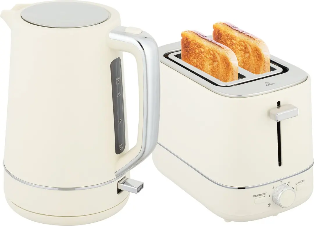 ECTEATOY Ontbijtset Waterkoker 1,7L Broodrooster 6 Standen - 2200W - Beige - afbeelding 3 van 6