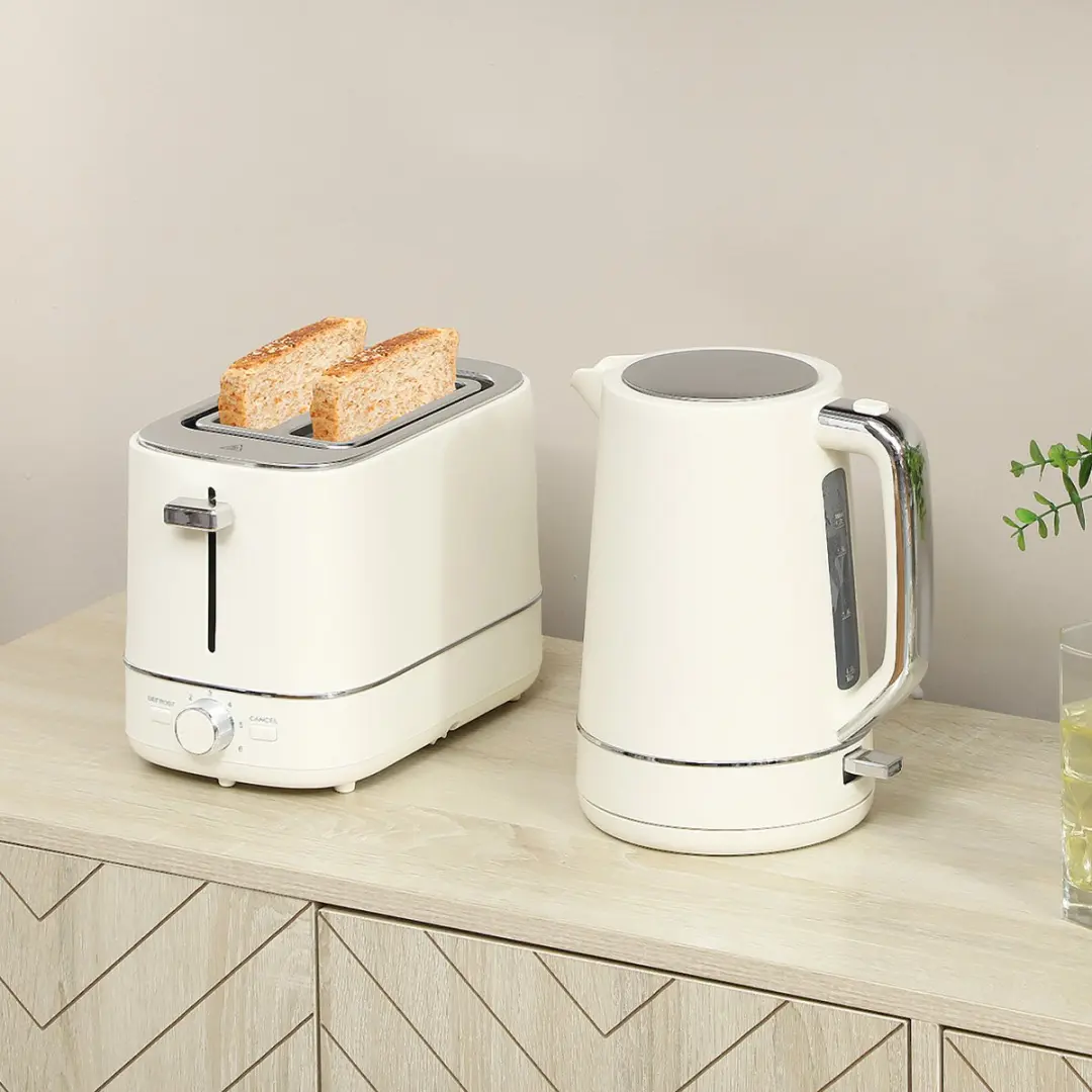 ECTEATOY Ontbijtset Waterkoker 1,7L Broodrooster 6 Standen - 2200W - Beige - afbeelding 5 van 6