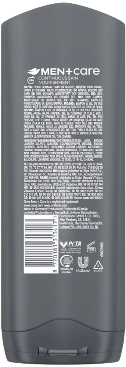 Dove Men+ Care Clean Comfort Douchegel 250ml - 24 Stuks