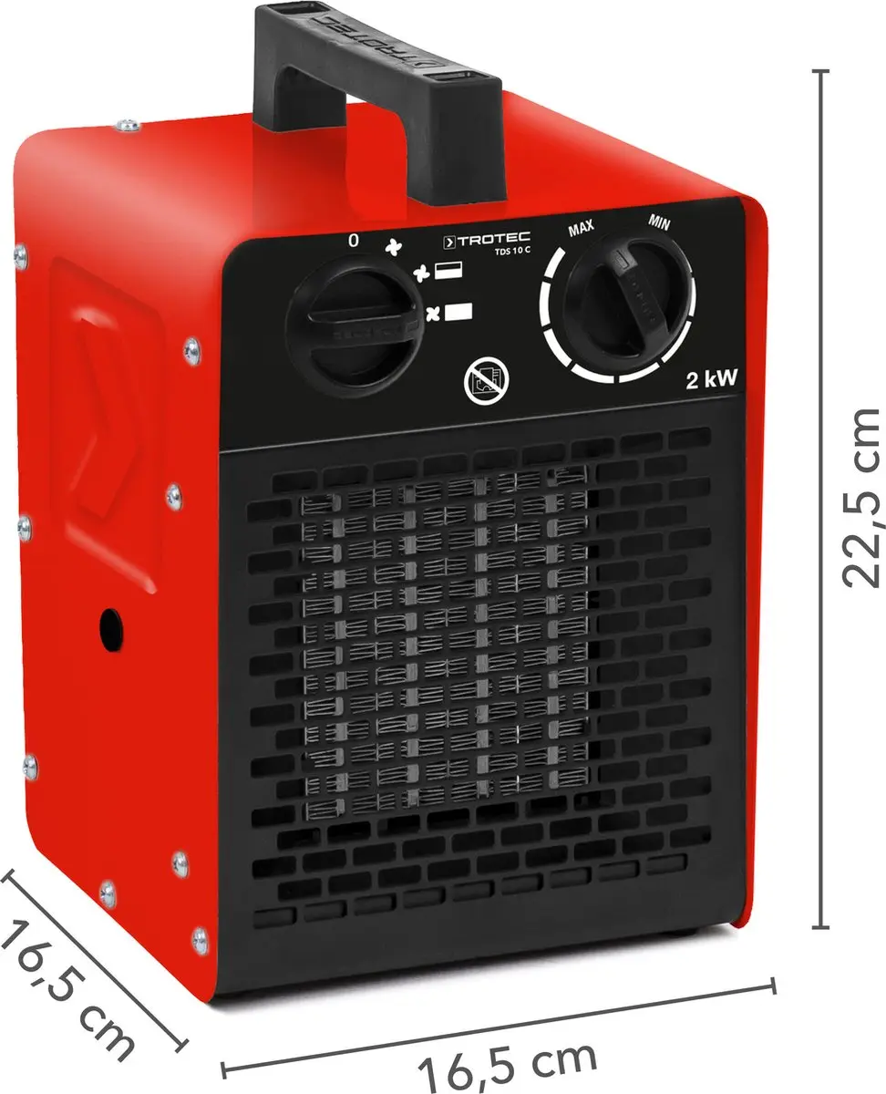 Trotec TDS 10 C Keramische Kachel 2000W - Rood/Zwart