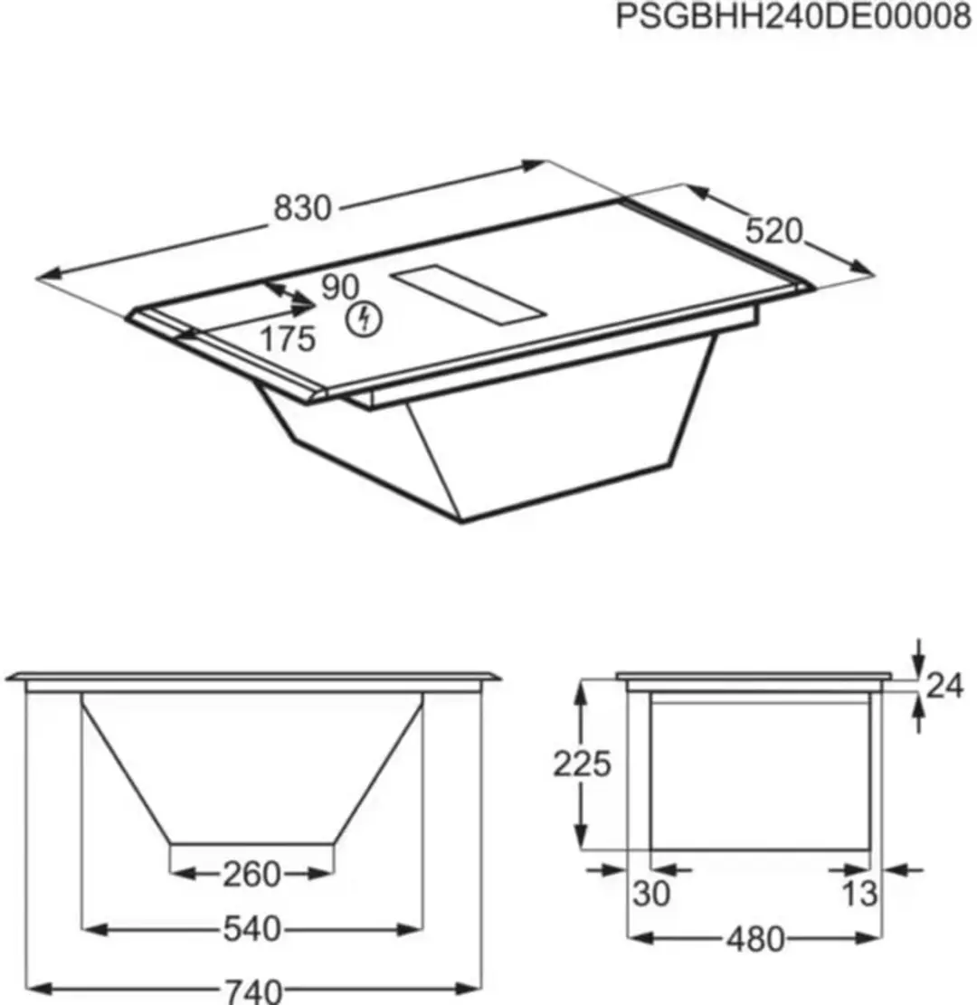 AEG XUB6845AB Inductiekookplaat 80cm - 4 Zones - Mattzwart - afbeelding 6 van 6