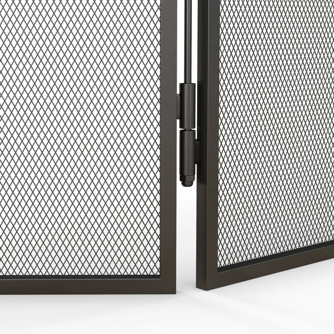 Homcom Kaminscherm 96x130x56cm - Metaal - Zwart
