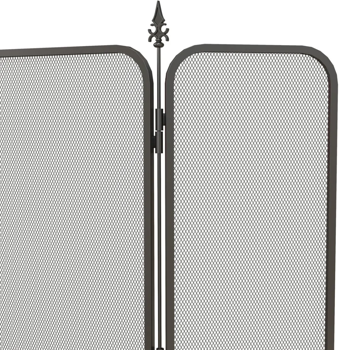 Homcom Kaminscherm 96x130x56cm - Metaal - Zwart