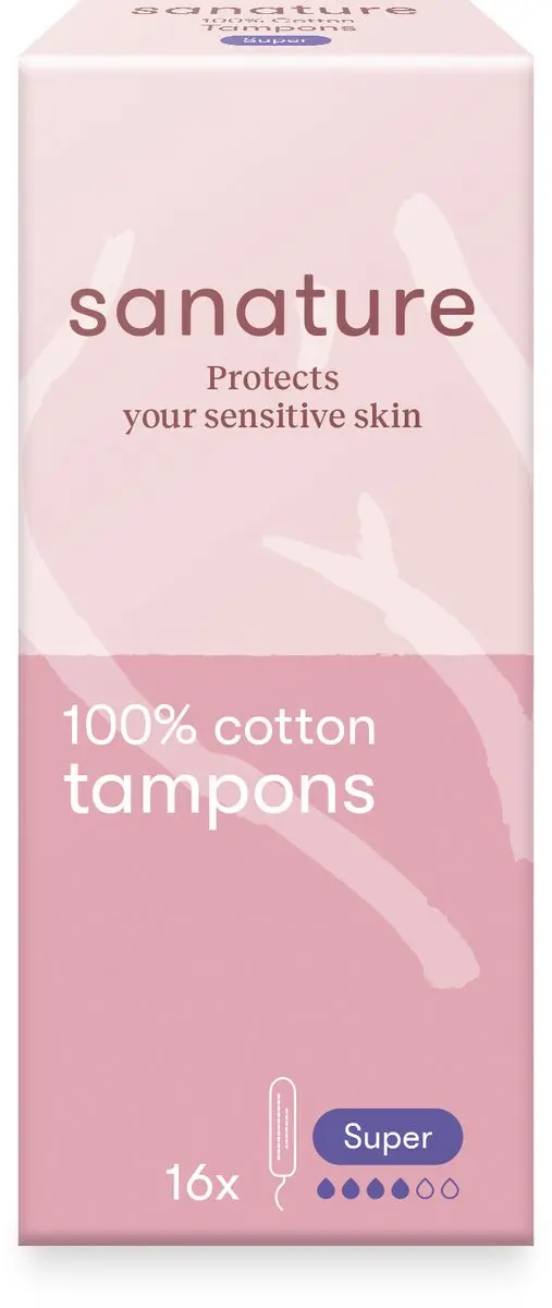Sanature 100% Katoenen Tampons Super - 192 Stuks