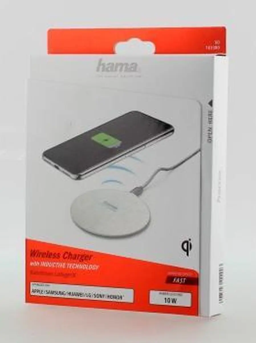 Hama FC10 Metal Draadloze Oplader 10W - Lichtgrijs - afbeelding 6 van 6