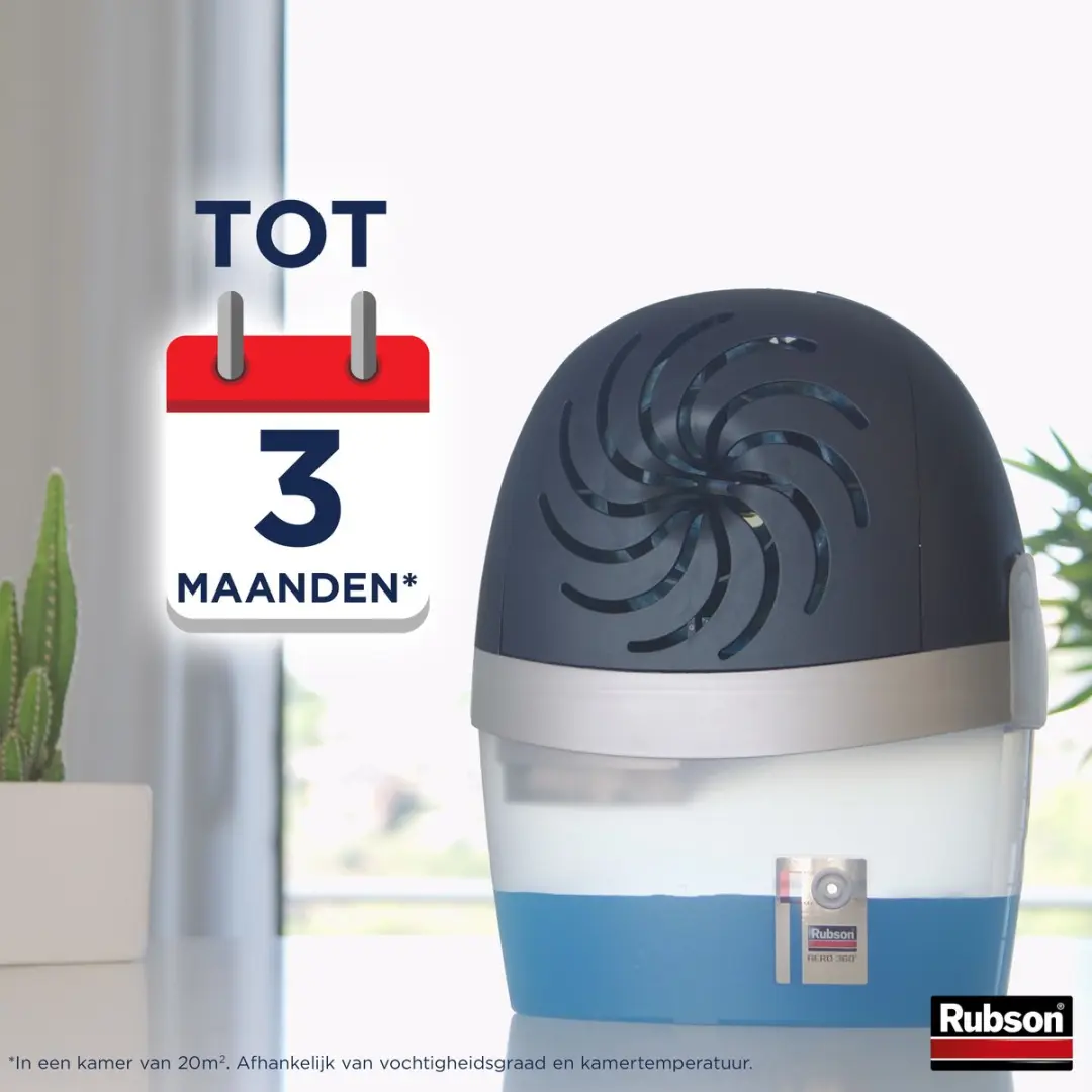Rubson Aero 360 Vochtopnemer Navullingen - 6 Stuks (5x Neutraal + 1x Lavendel) - afbeelding 3 van 6