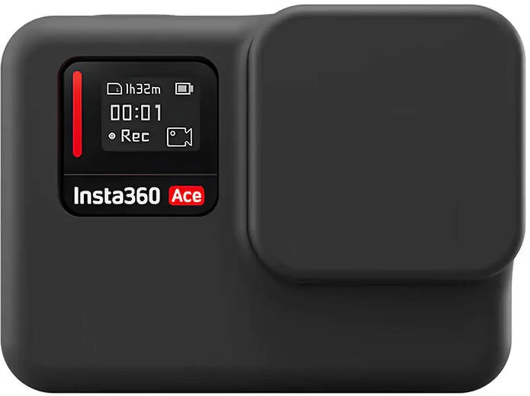 Telesin Beschermhoes Siliconen Insta360 Ace - Lensdop & Polsbandje - Zwart