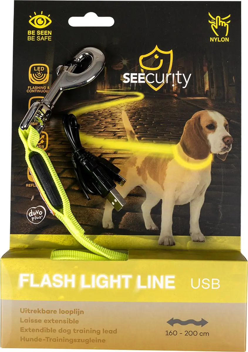 Duvo Jogging Lijn Led Licht USB - Neon geel