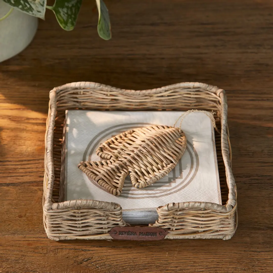 Riviera Maison Vis Servethouder - Rattan 20x20cm
