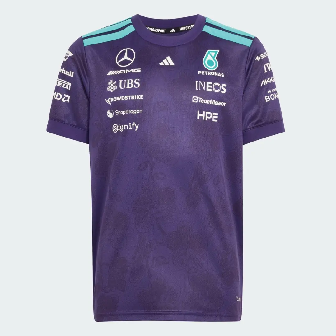 Adidas Performance Mercedes-AMG Petronas F1 Team Vanda Bloom Shirt - 128 - Paars - afbeelding 5 van 6