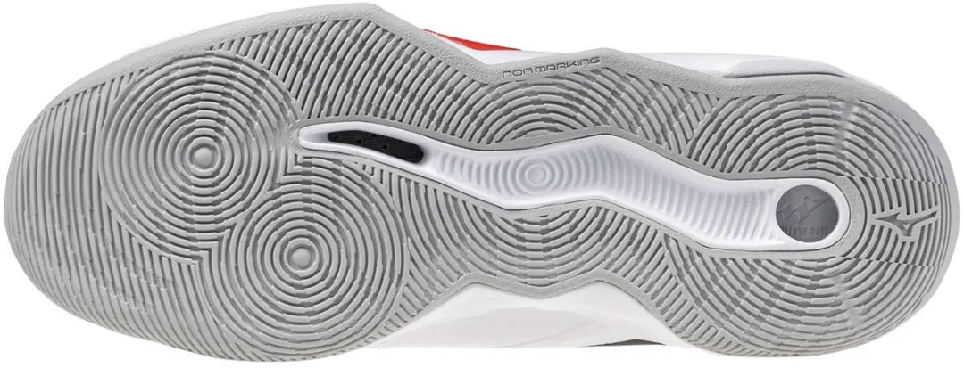 Mizuno Wave Momentum Pro Mid Schoenen - 45 - Wit/Zwart/Rood - afbeelding 6 van 6