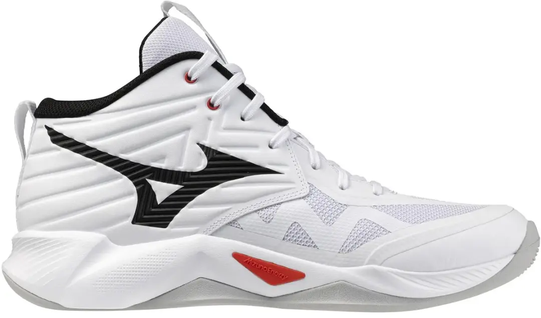 Mizuno Wave Momentum Pro Mid Schoenen - 45 - Wit/Zwart/Rood