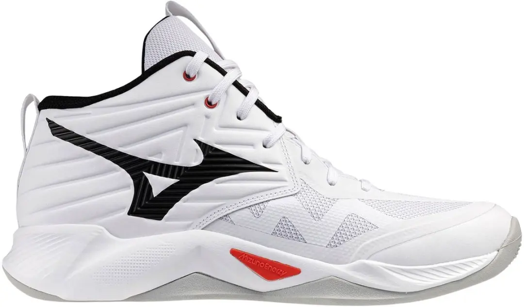 Mizuno Wave Momentum Pro Mid Schoenen - 45 - Wit/Zwart/Rood