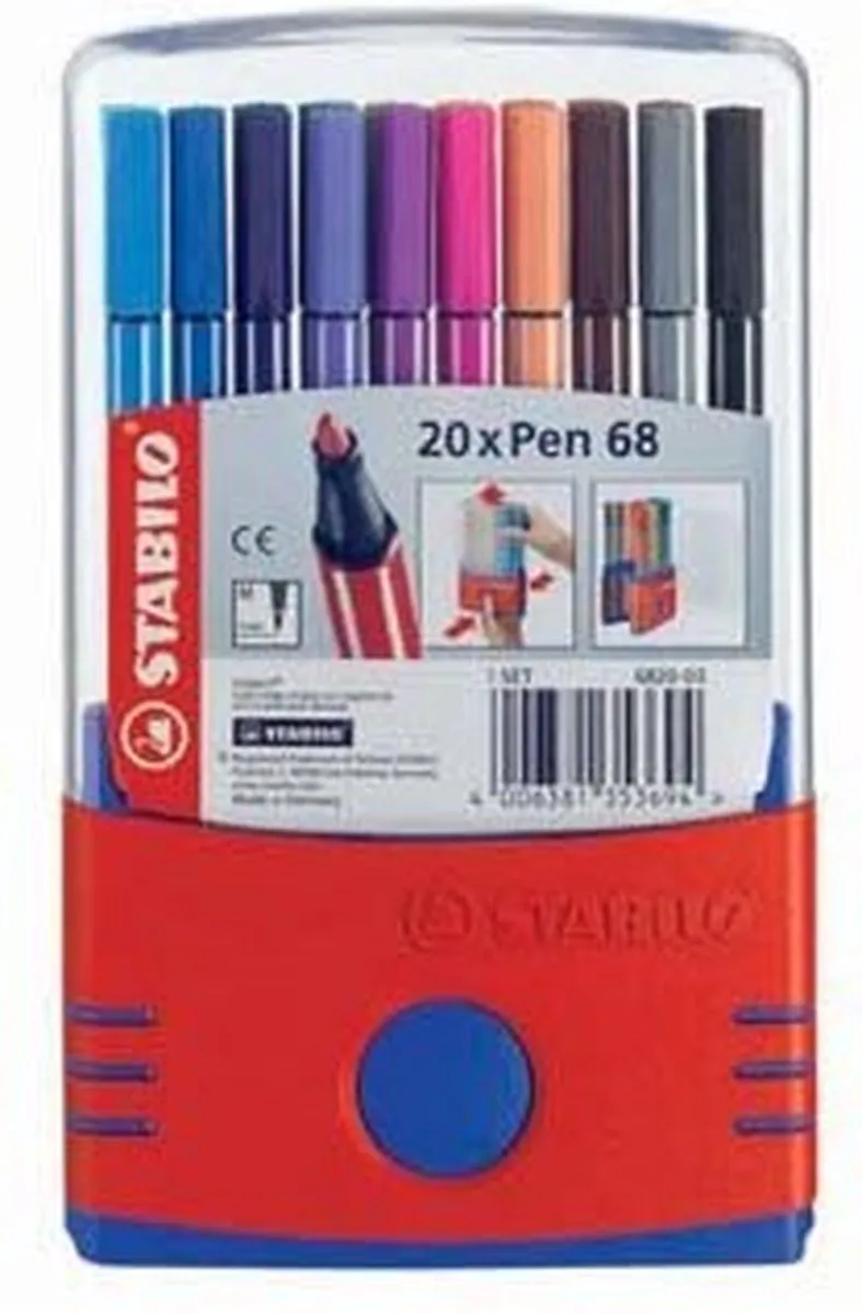 STABILO Pen 68 Vezelpuntpen - Medium - 20 Stuks - Multicolor - afbeelding 6 van 6