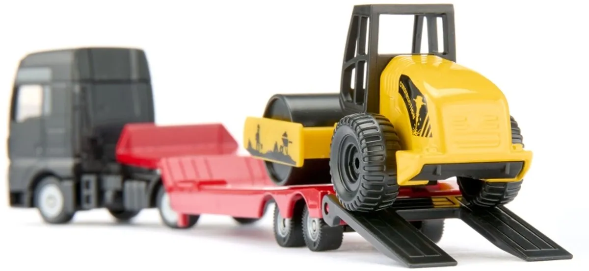 SIKU 1760 MAN Vrachtwagen met Dieplader en Wals - 1:87 - Multicolor