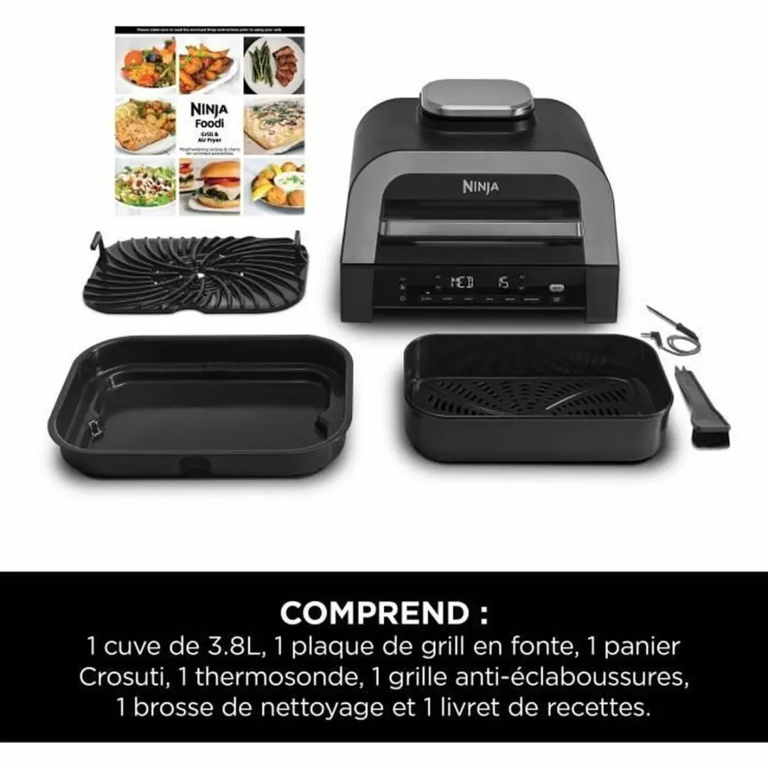 Ninja DG551EU Heteluchtfriteuse 3,8L - 1760W - 6 Sandwiches - Zwart/Zilver - afbeelding 6 van 6
