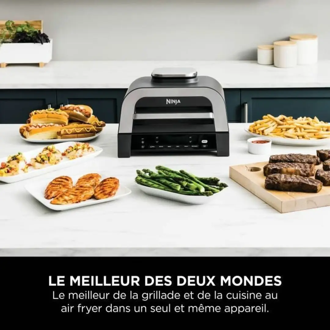 Ninja DG551EU Heteluchtfriteuse 3,8L - 1760W - 6 Sandwiches - Zwart/Zilver - afbeelding 4 van 6
