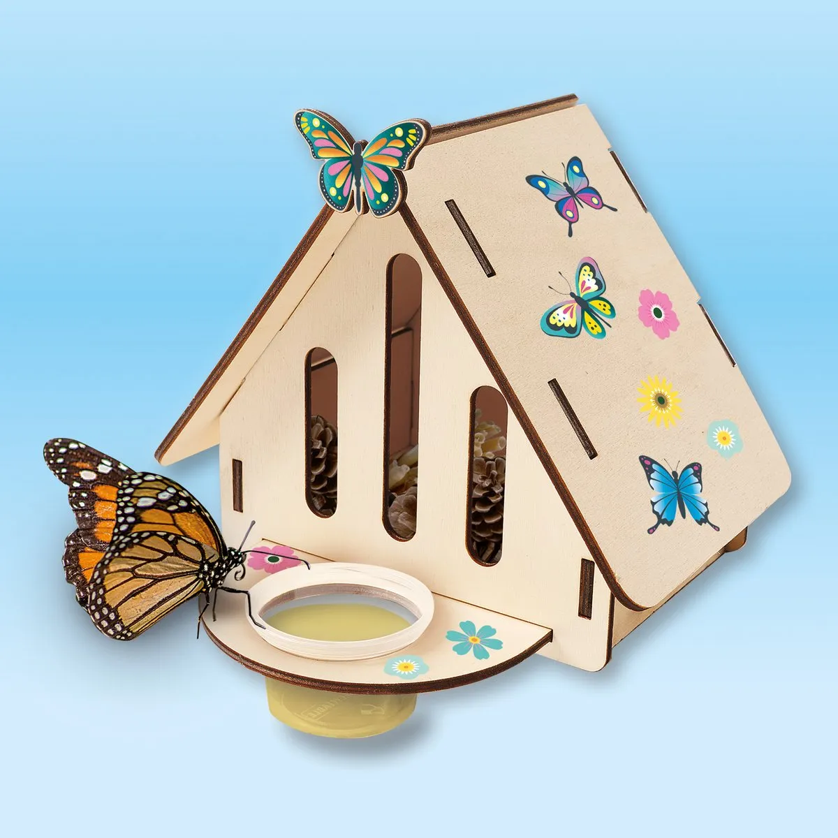 SES Creative Vlinderhotel - Houten insectenhotel met stickers