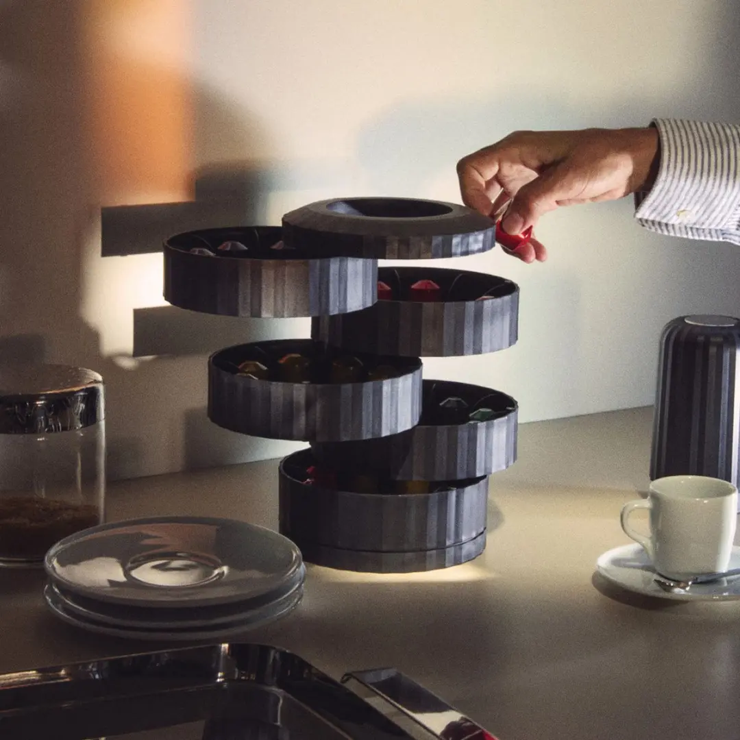 Alessi Plissé Koffiecapsulehouder - Zwart