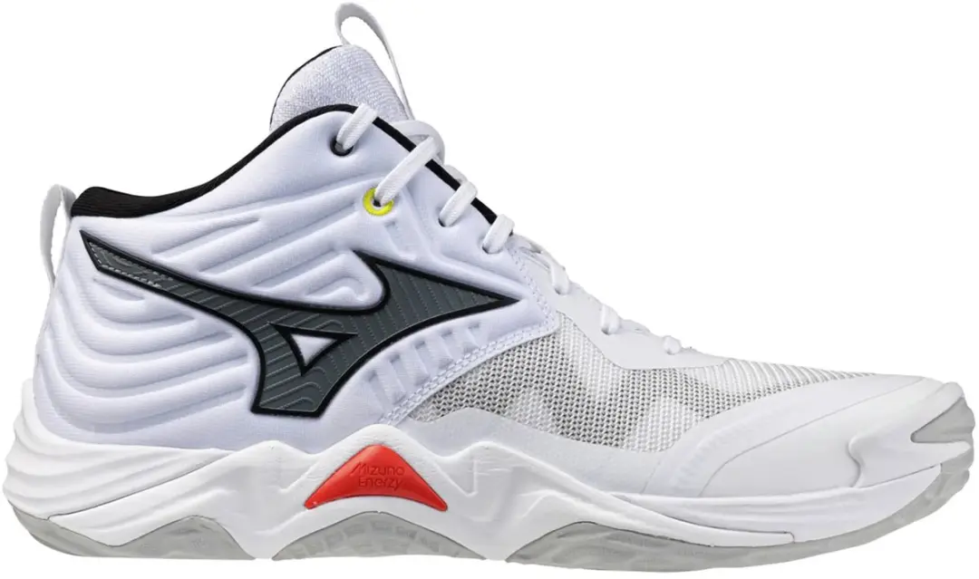 Mizuno Wave Momentum Elite Mid Indoor Schoenen 43 - Wit/Zwart/Rood
