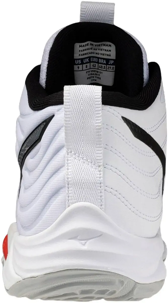Mizuno Wave Momentum Elite Mid Indoor Schoenen 43 - Wit/Zwart/Rood - afbeelding 6 van 6