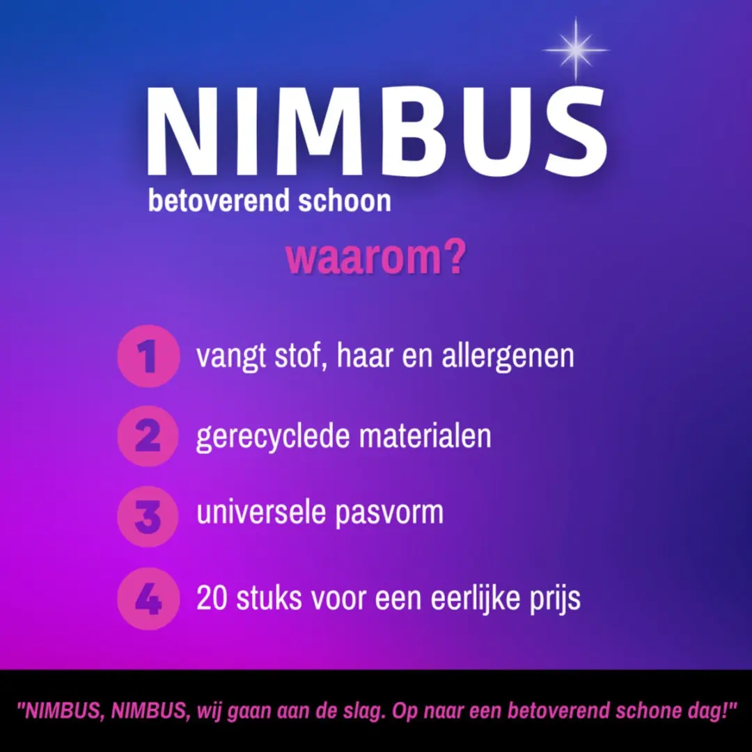 Nimbus Magic Vloerdoekjes Navulling XXL - 20 Stuks - Wit