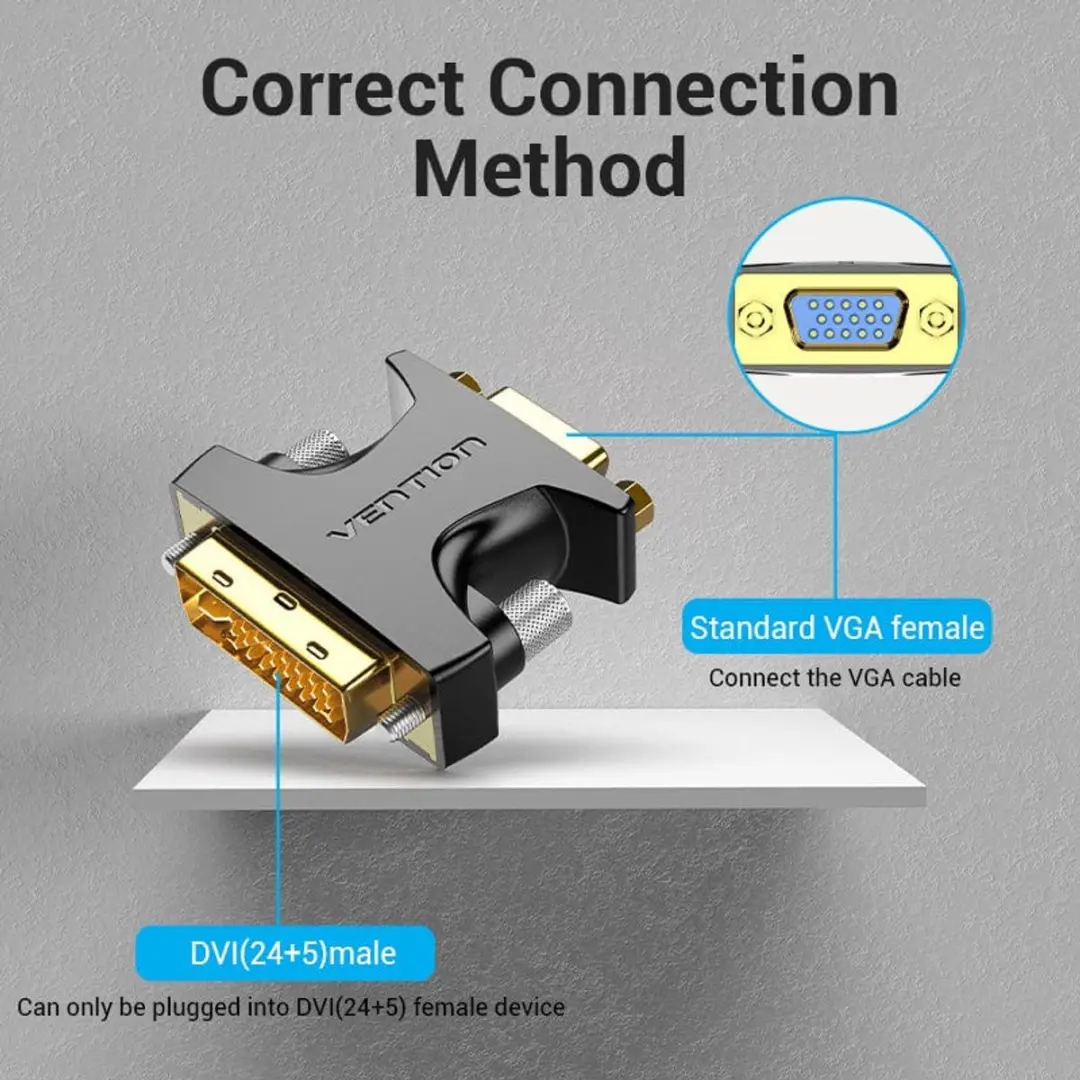 Vention ECFB0 DVI-VGA Tussenstuk - Zwart - afbeelding 6 van 6