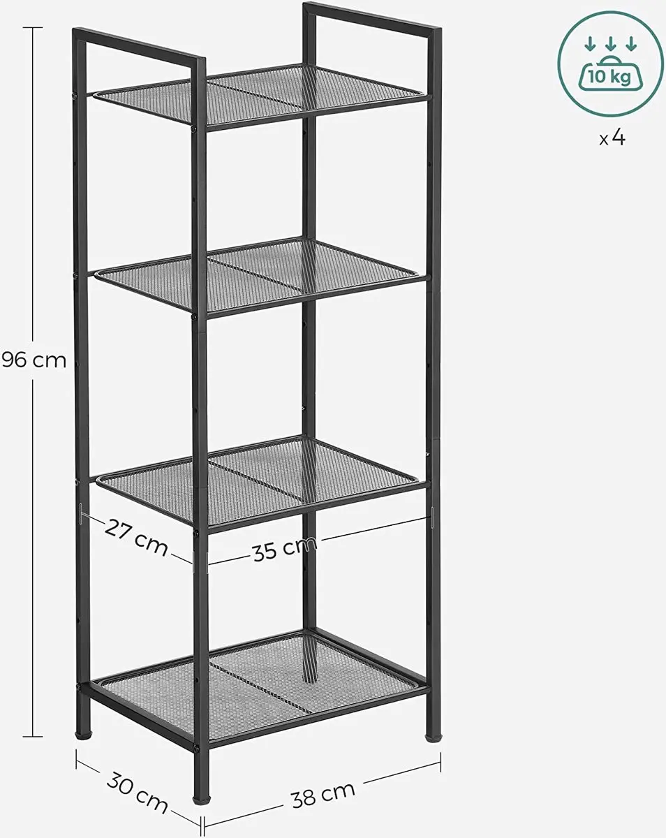 Songmics Badezimmerregal BSC034B01 - 4 Verstellbare Ebenen - Zwart