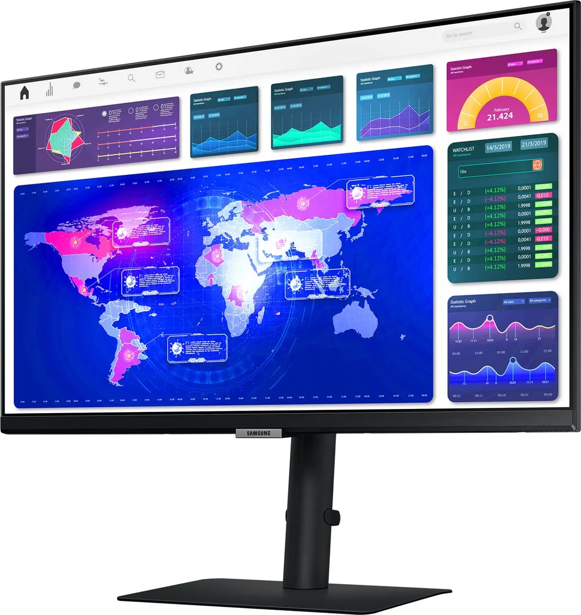 Samsung S60UA LS24A600UCUXEN Monitor 24" QHD IPS 75Hz - afbeelding 4 van 6