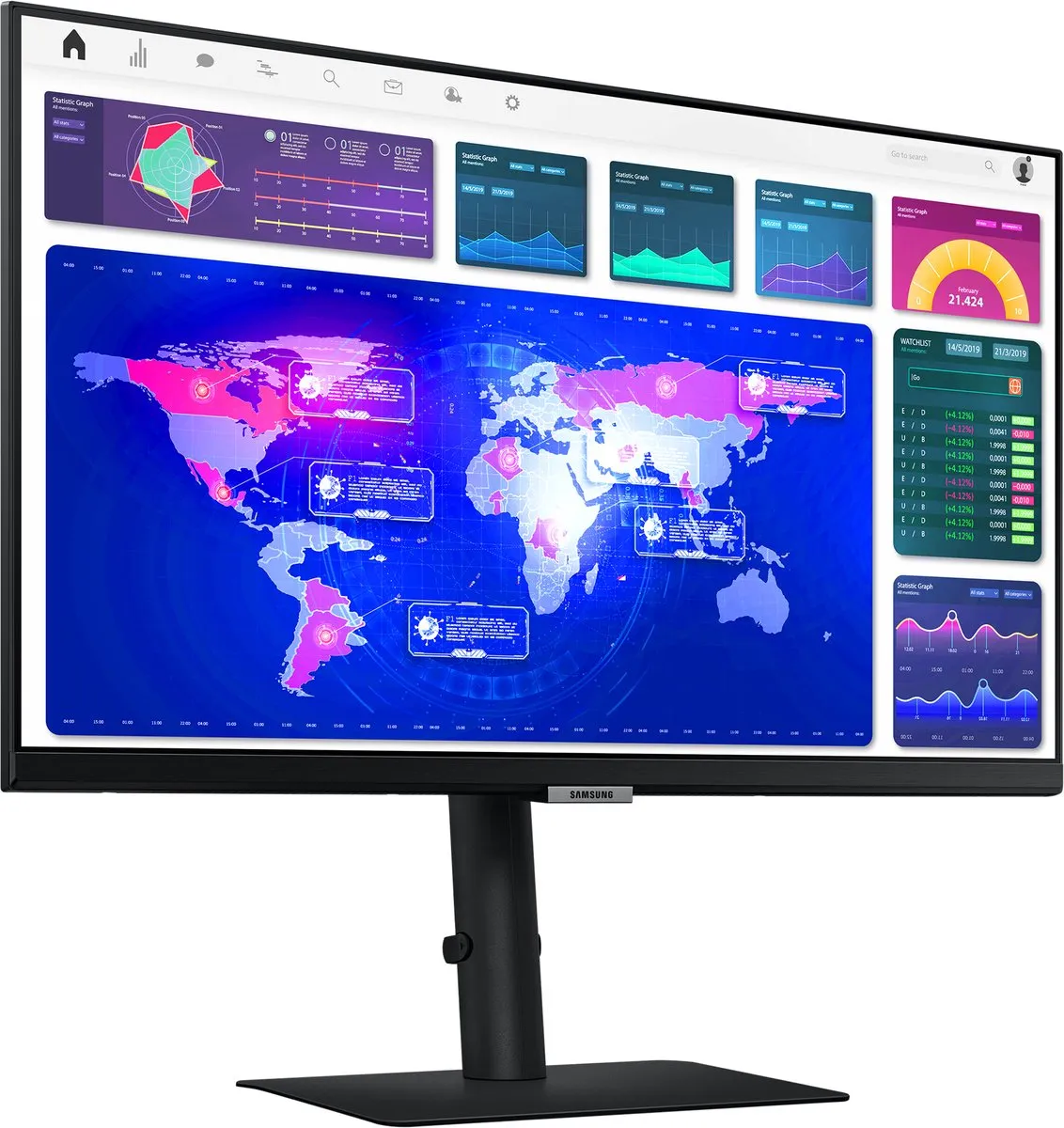 Samsung S60UA LS24A600UCUXEN Monitor 24" QHD IPS 75Hz - afbeelding 3 van 6