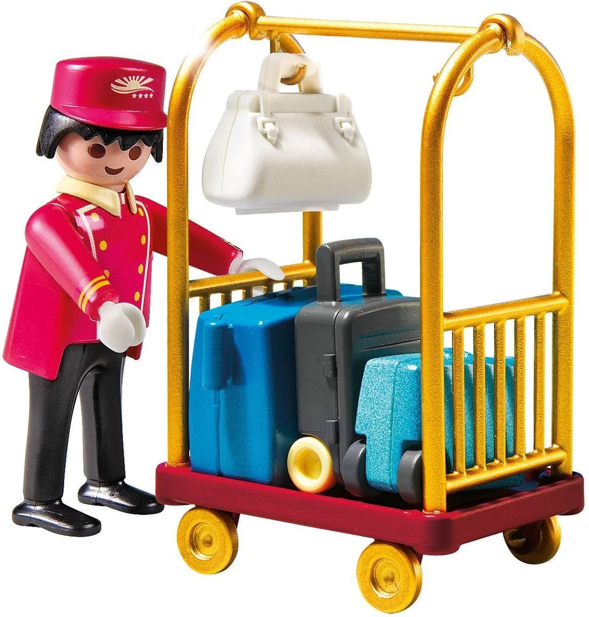 Playmobil Piccollo Bagagiste 5270 - Wit/Blauw/Zwart/Goud - afbeelding 6 van 6