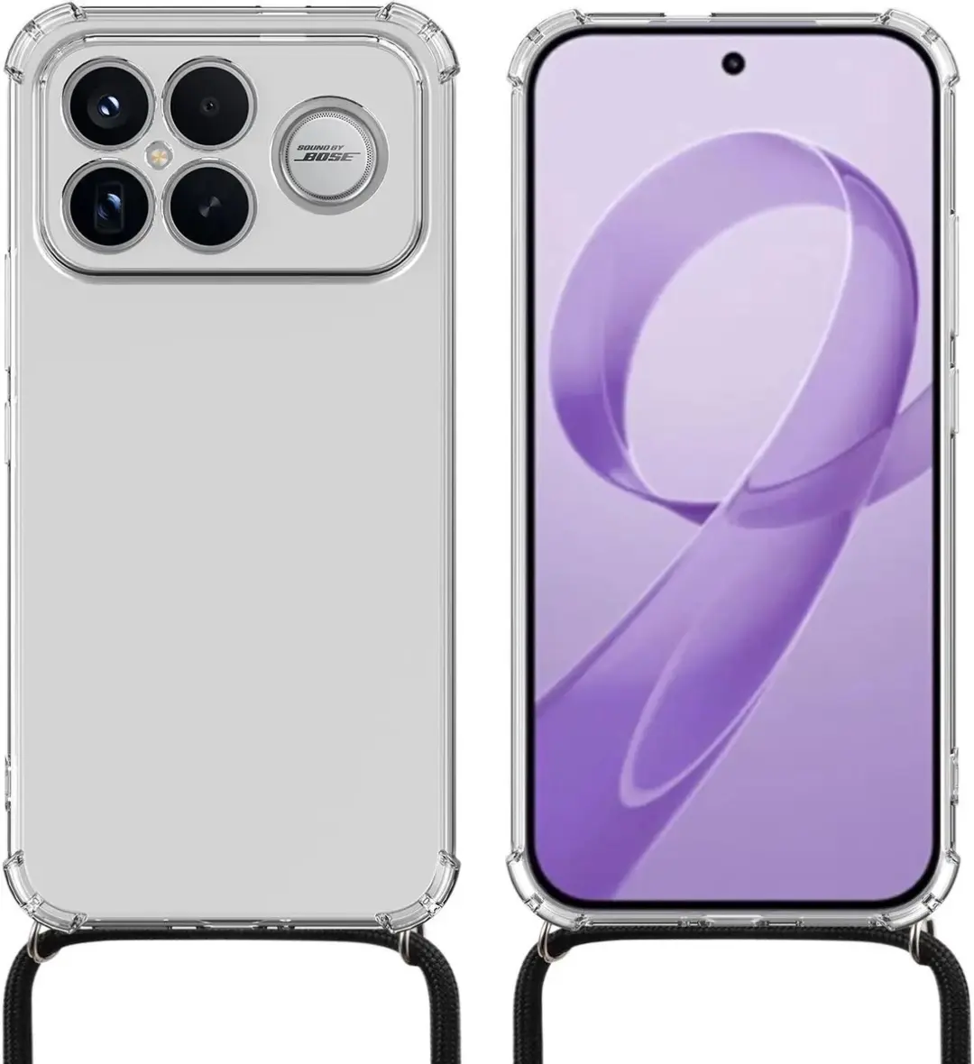Selected Transparant Hoesje met Koord voor Xiaomi Poco F8 Ultra - TPU Schokbestendig