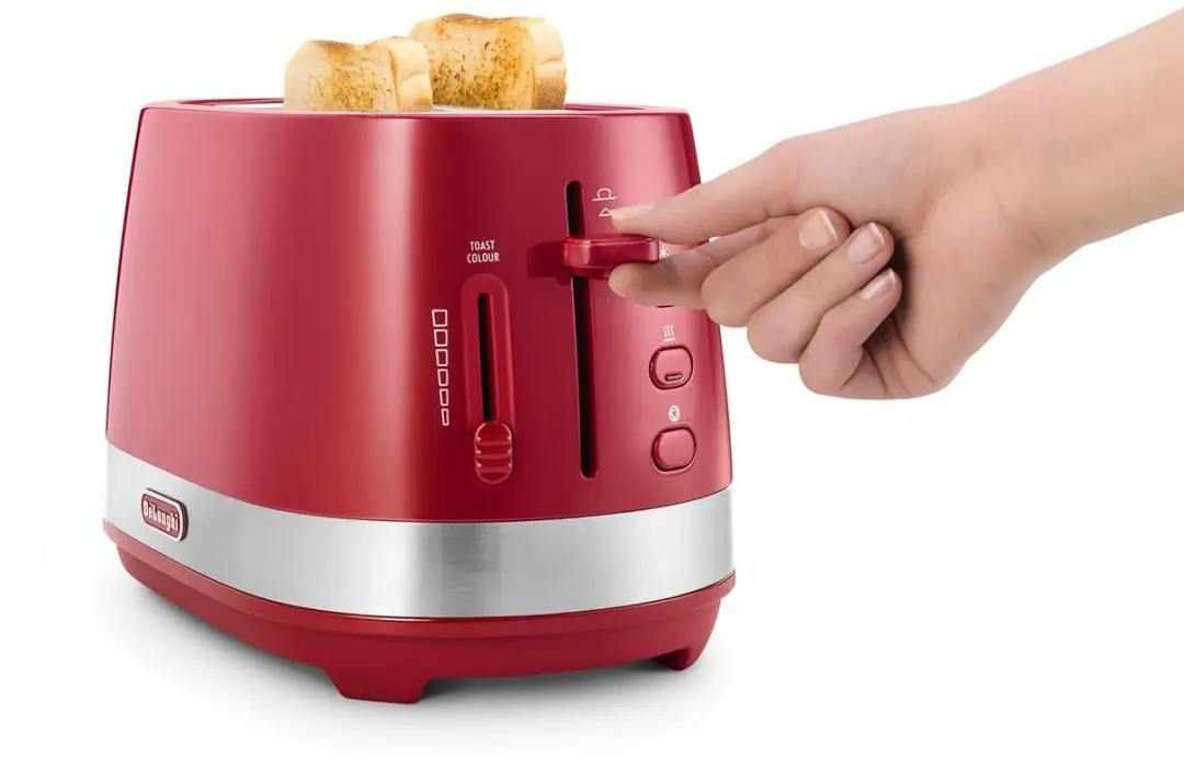 De'Longhi Active Line CTLA2103.R Broodrooster - 2 Sneden - 900W - Rood - afbeelding 2 van 5