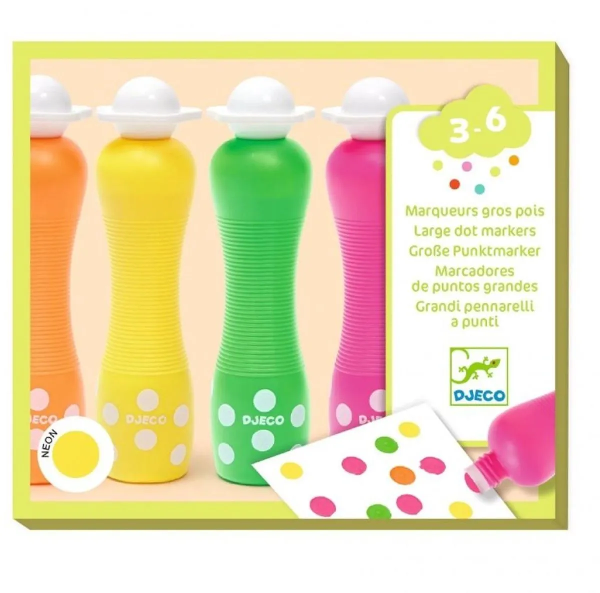 Djeco Stempelstiften Neon - 4 Kleuren - Blauw