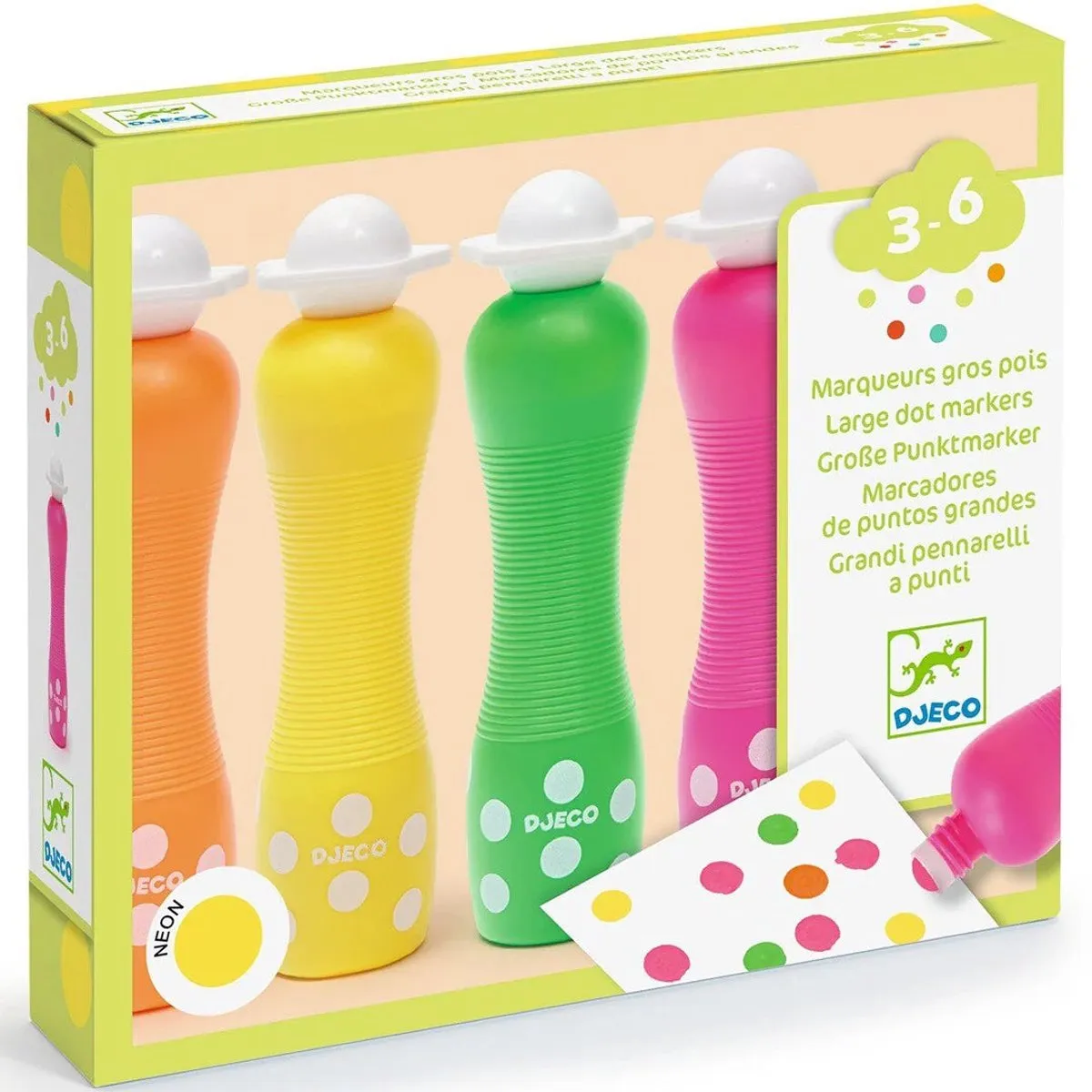 Djeco Stempelstiften Neon - 4 Kleuren - Blauw - afbeelding 6 van 6