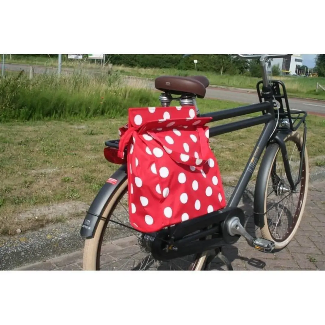 Lastpak Afneembare Fietstas 20L - Polkadot Rood