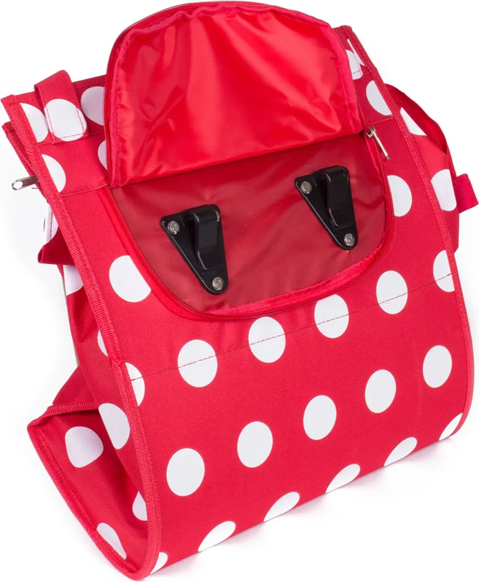 Lastpak Afneembare Fietstas 20L - Polkadot Rood
