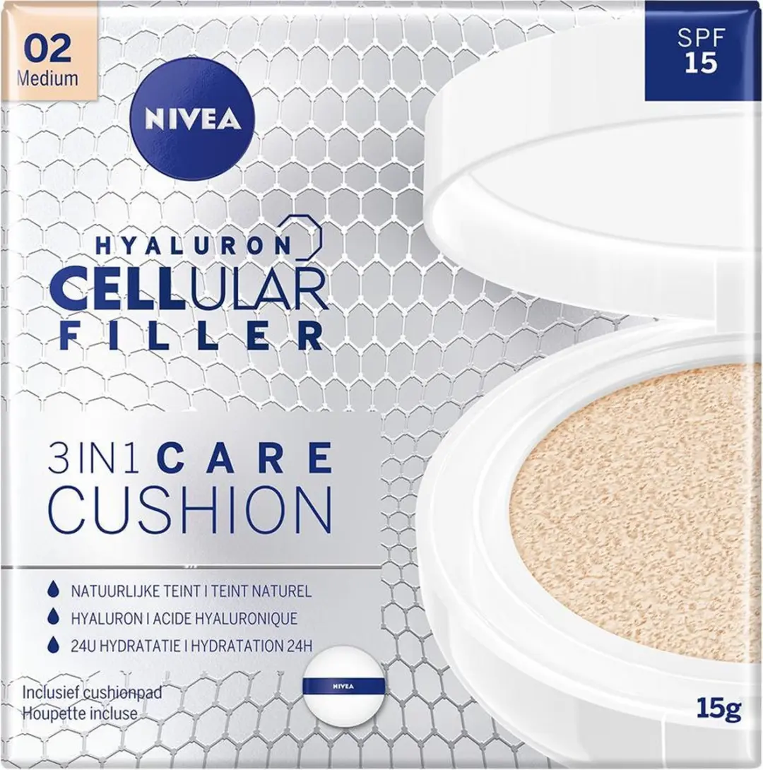 NIVEA Hyaluron Cellular Filler 3-in-1 Care Cushion 02 Medium - 15g