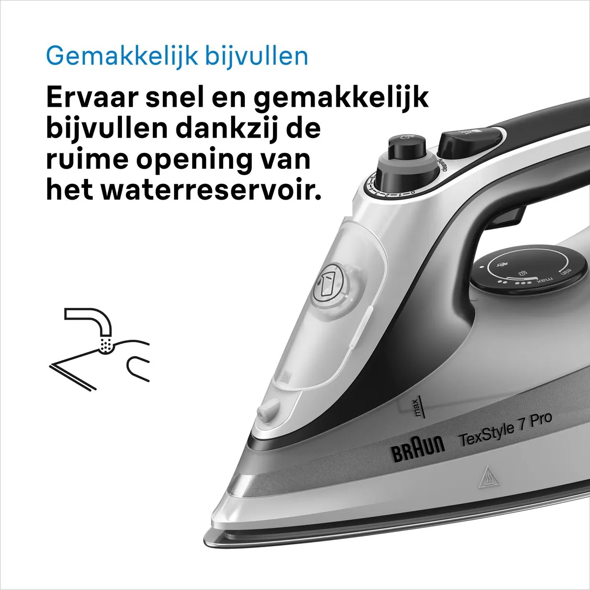Braun TexStyle7 Pro SI7149WB Stoomstrijkijzer - 3100W - Zwart - afbeelding 6 van 6