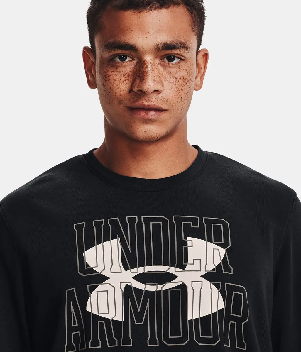 Under Armour Rivaliserende Terry Logo Crew - Zwart
